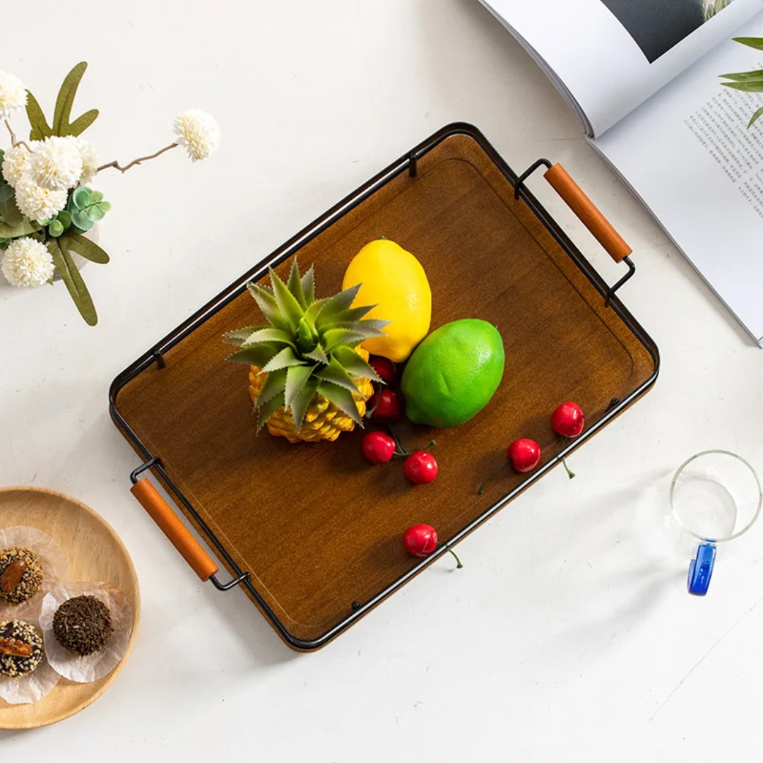 Burned Bamboo Tray | Black or Gold Edges