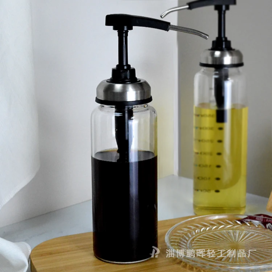 Sauce/Dressing/Oil Glass Press Dispenser