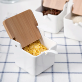 Porcelain Canister Set with Bamboo Tray - view 9