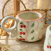 Red & Pink Butterfly Ceramic Mug - view 2