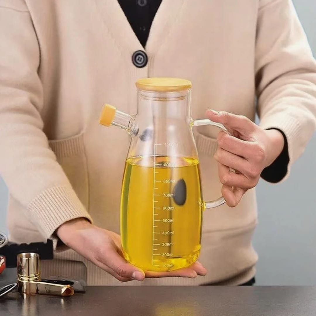 Glass Oil Dispenser |Bamboo Lid |  750ml & 900ml
