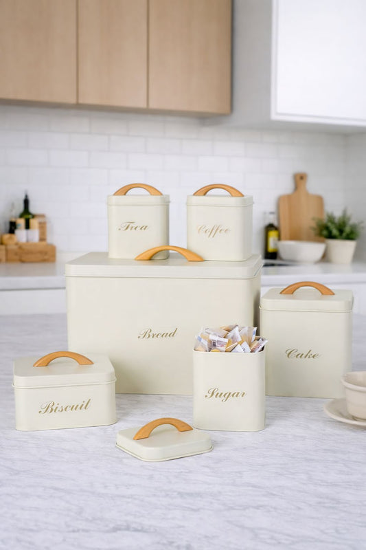 6-Piece Bamboo Handle Food Storage Set