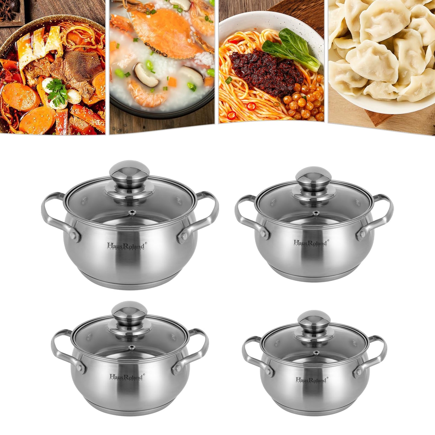 Haus Roland| 4pcs Stainless Steel Cookware Set