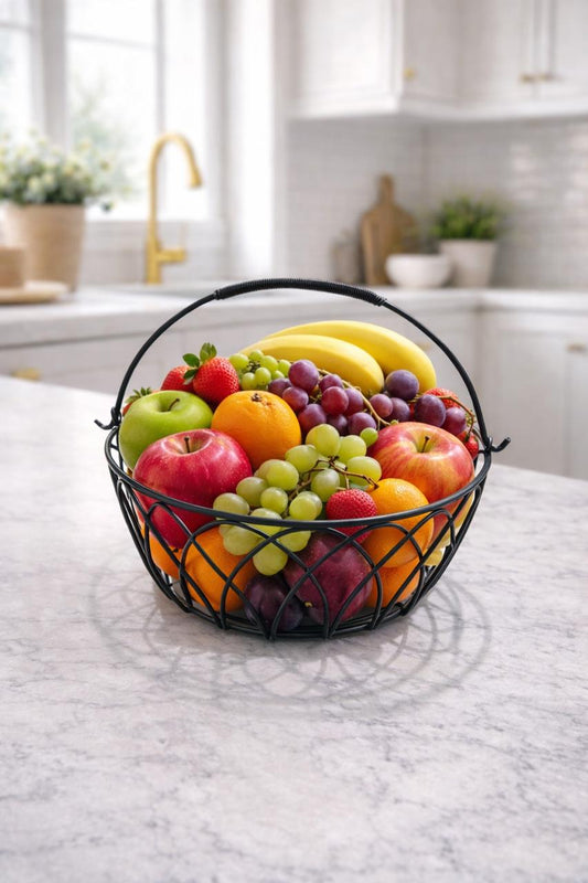 1 Tier Stainless Steel Fruit/Vegetables Basket | Black Color| White Color