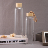 Glass Water Bottle with Bamboo Lid, 1L - view 4