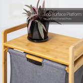 4-Tier Bamboo Storage Shelf with Grey Fabric Drawers - view 4