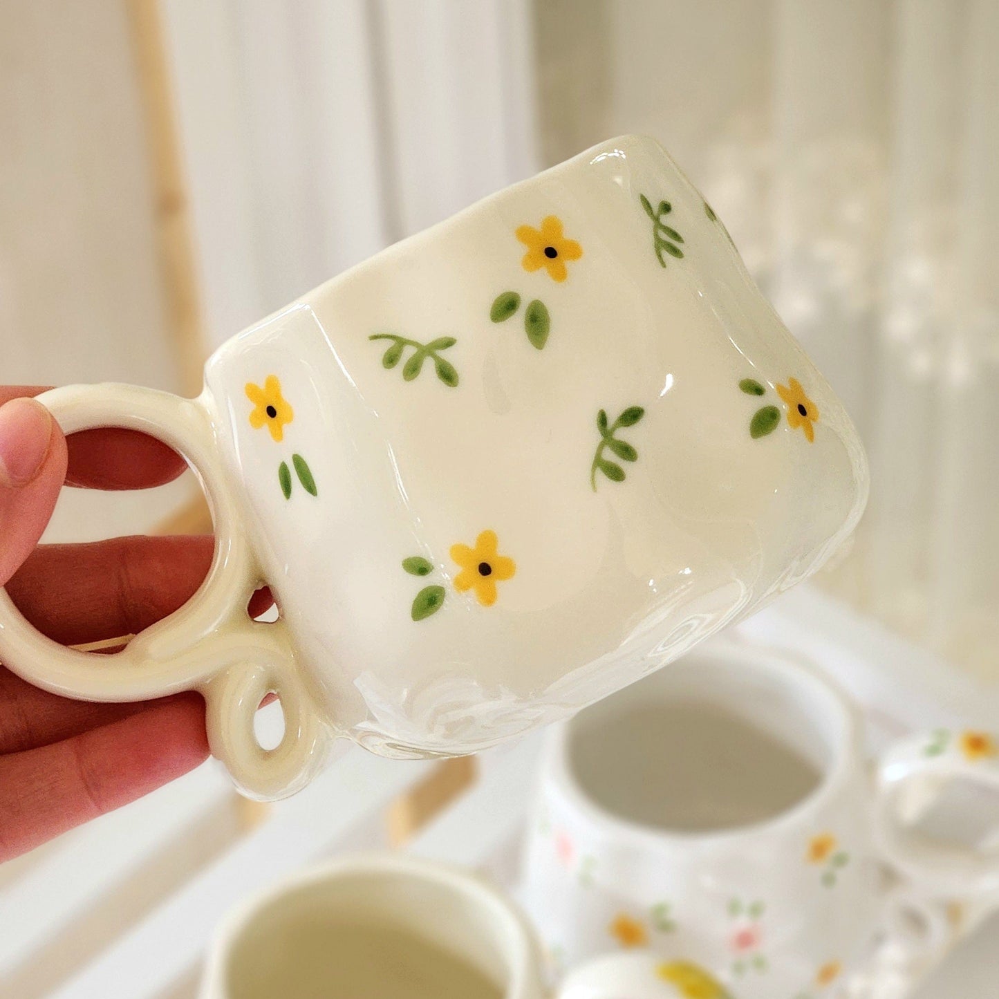 Butterfly Wing Ceramic Mug – Yellow