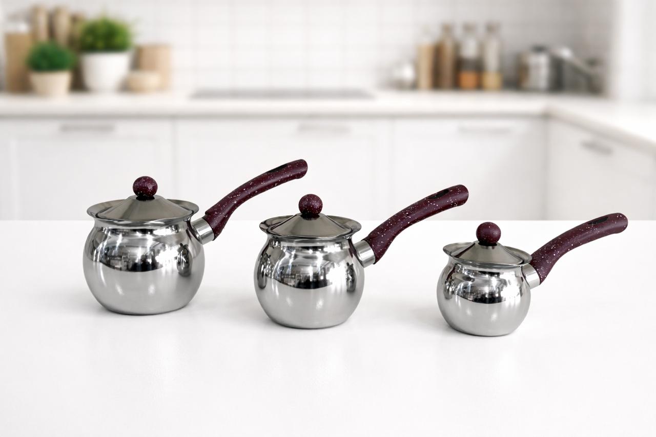 Set 3pcs Stainless Steel CoffeePot