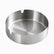 Round brushed stainless steel ashtray with 3 cigarette slots