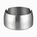 Silver brushed stainless steel round ashtray with 3 cigarette notches