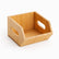Small bamboo organizer bin with slanted front and oval cut-out side handles
