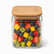 Square Glass Storage Jar with Airtight Bamboo Lid - filled with fresh fruit