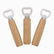 Set of 3 stainless steel bottle openers with wooden handles