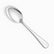 Single mirror-polished stainless steel coffee spoon with plain rounded handle, diagonal view