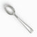 Single stainless steel coffee spoon with wave handle, diagonal view
