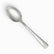 Single stainless steel dessert spoon with wave handle, diagonal view