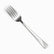 Single stainless steel dinner fork with wave handle, diagonal view