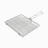 Stainless steel BBQ grill basket with fine wire grid, hinges, locking ring and long wire handle
