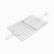 Stainless steel grill basket opened flat showing both hinged wire halves and handle