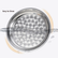 Water splashing over a stainless steel round tray to show it is easy to clean