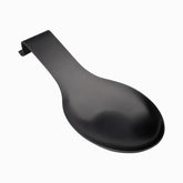 Black matte stainless steel spoon rest with hanging hook
