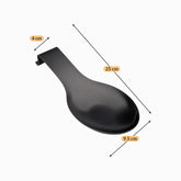 Stainless steel spoon rest dimensions 25 x 9.5 cm, handle 4 cm