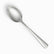 Single stainless steel table spoon with wave handle, diagonal view