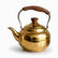 Medium polished gold teapot with wooden knob and wooden grip handle