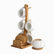 Tea Cups with Bamboo Stand & Coasters, Set of 6 - white mugs on a bamboo mug tree with coasters