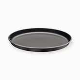 35 cm graphite aluminum pizza pan with nonstick coating, angled view