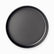 Top view of the graphite nonstick pizza pan showing the smooth flat base and rolled rim