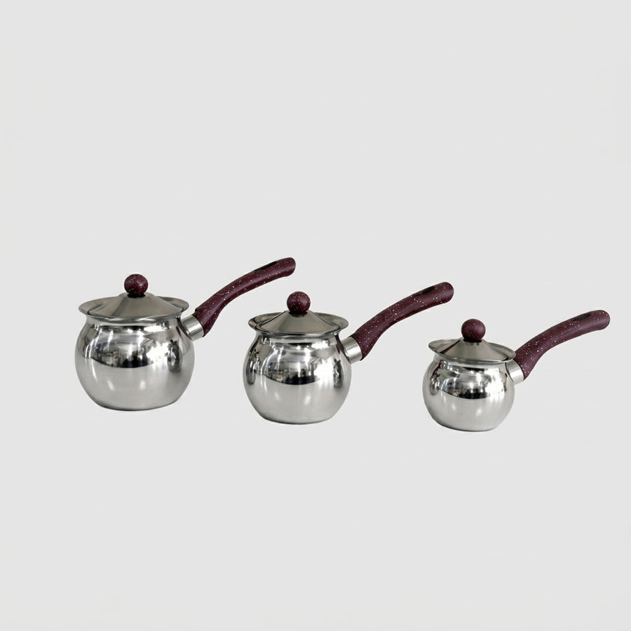 Stainless Steel Arabic Coffee Pot (Rakweh), Set of 3