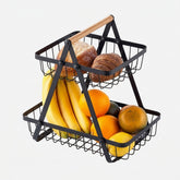 Black Triangle Metal Fruit Basket Stand