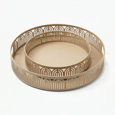 Round Metal Serving Trays, Set of 2, 30cm & 35cm