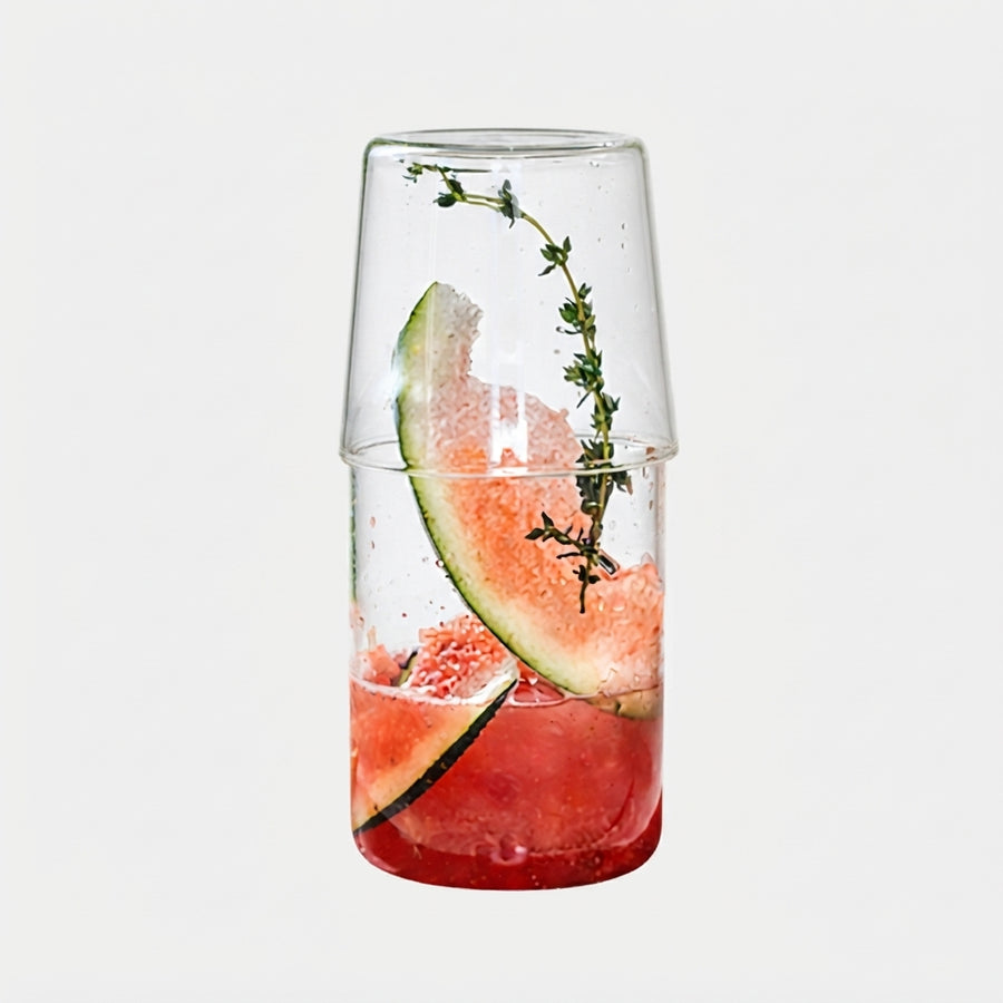 Bedside Glass Water Carafe with Cup