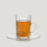 Ribbed Glass Tea Cups & Saucers, Set of 12