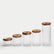 Glass Food Storage Containers with Burnt Wood Lids, Set of 5