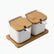 Porcelain Canister Set with Bamboo Tray