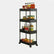 5-Tier Black Kitchen Storage Trolley Cart