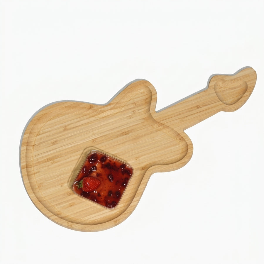 Guitar-Shaped Bamboo Serving Board