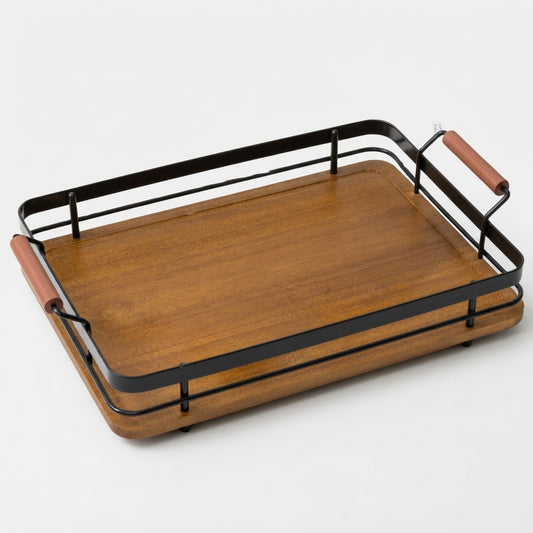 Burned Bamboo Tray | Black or Gold Edges