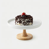 Porcelain Cake Stand with Bamboo Base