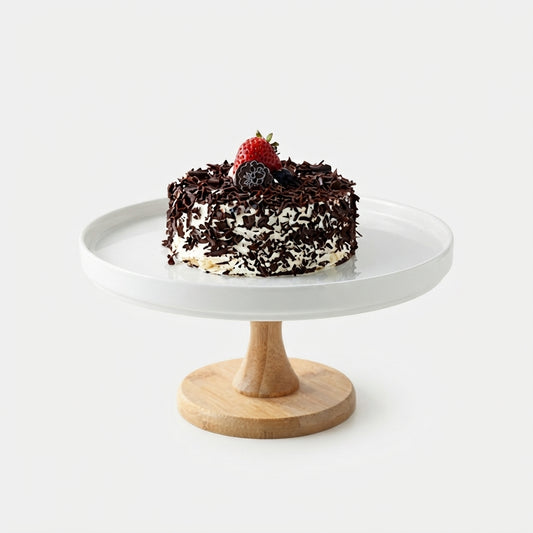 Porcelain × Bamboo Cake Stand | Modern Elegant Dessert Display