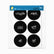 Black round pantry labels pack in Arabic and English with nuts, pine nuts, raisins, cashews, dates and walnut
