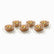 Set of 6 hammered glass dessert bowls and wavy saucers with gold edges filled with meghli