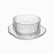 Wavy Glass Dessert Bowls with Saucers, Set of 6 - clear hammered glass bowl with saucer