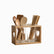 Wooden utensil holder with 2 glass drainer cups holding wooden spoons and chopsticks