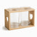 Wooden Utensil Holder & Glass Drainer Set - bamboo stand with 2 clear glass utensil holders